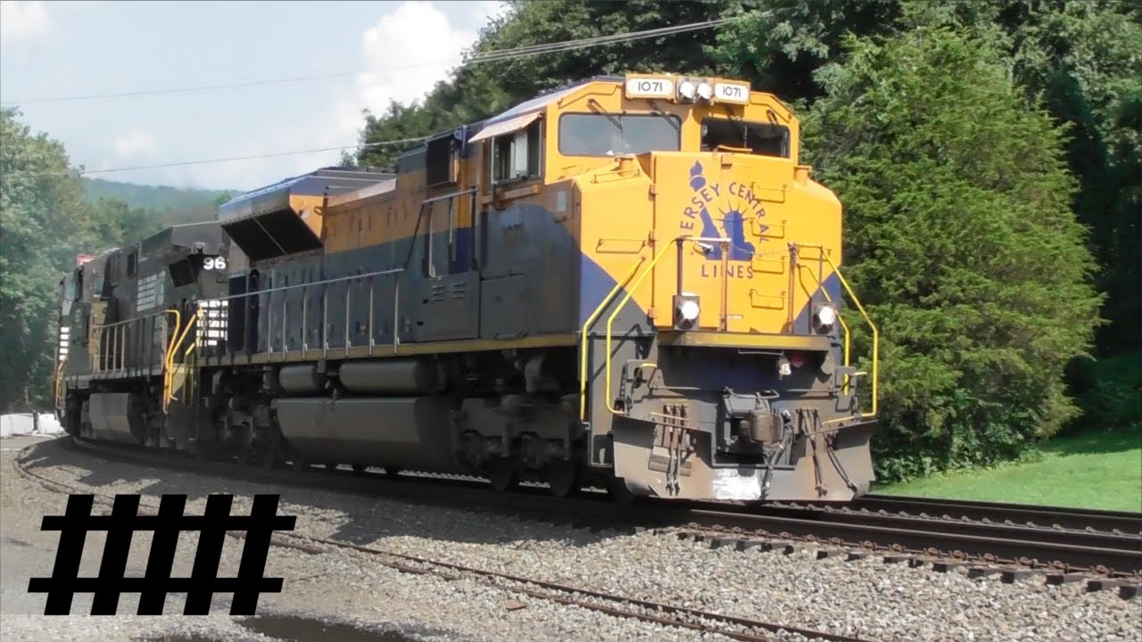 NS Jersey Central Lines Train at Rockville Bridge & Lewistown, Norfolk Southern Heritage Unit 1071
