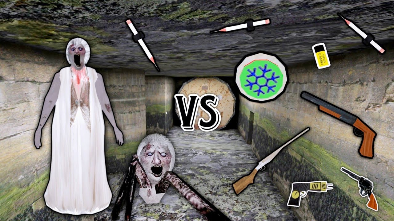 DVloper Games Slendrina's Mom Vs Unlimited Weapons | New Granny Game