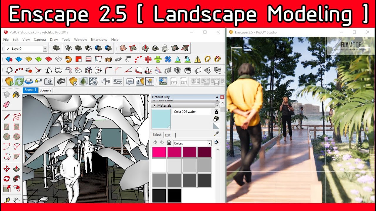Enscape Tutorial Tips - River Side Modeling in SketchUp  | Enscape 2.5 [2/100]