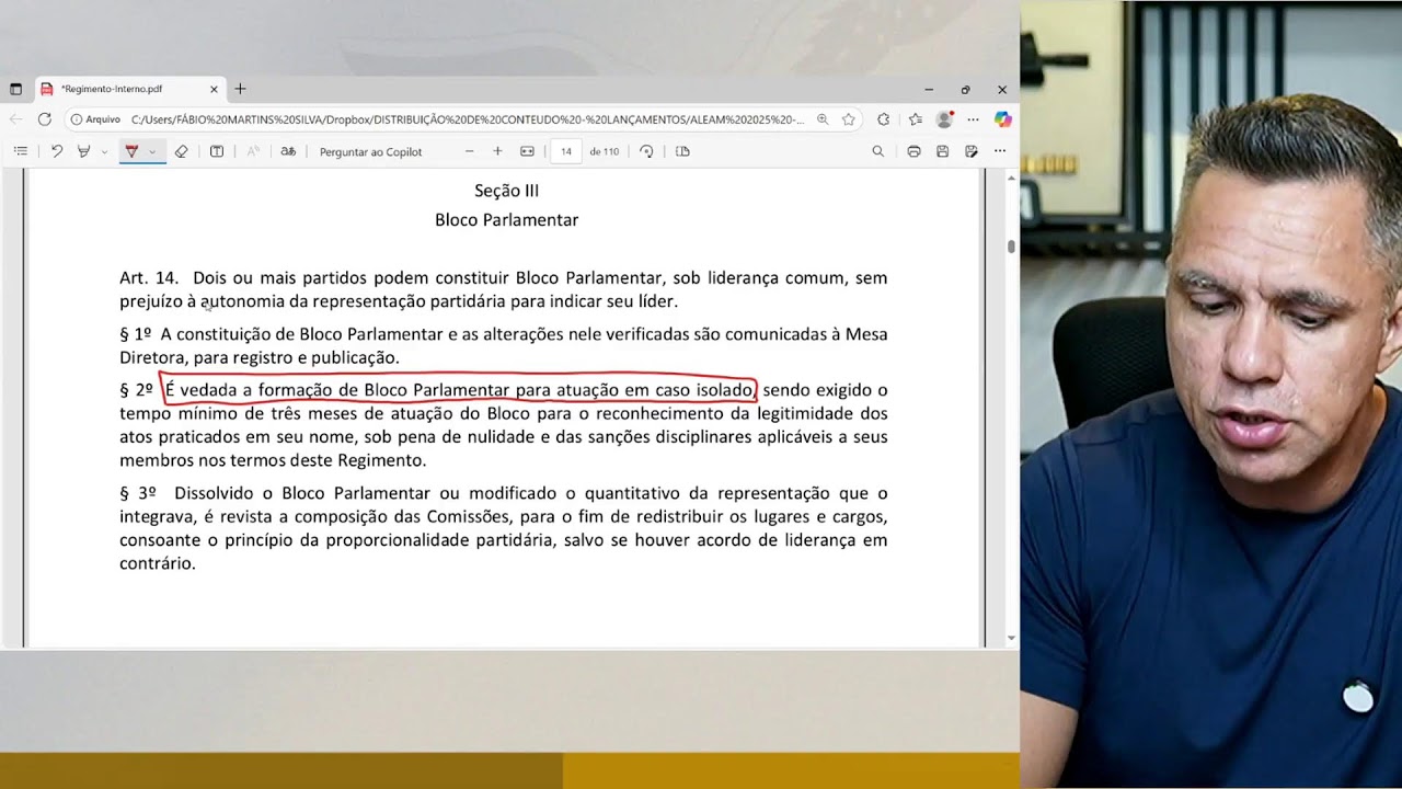 CONCURSO ALEAM 2025 - REGIMENTO INTERNO - AULA 1