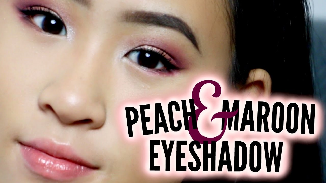 PEACH & MAROON EYE MAKEUP TALK THROUGH TUTORIAL | Angelynn