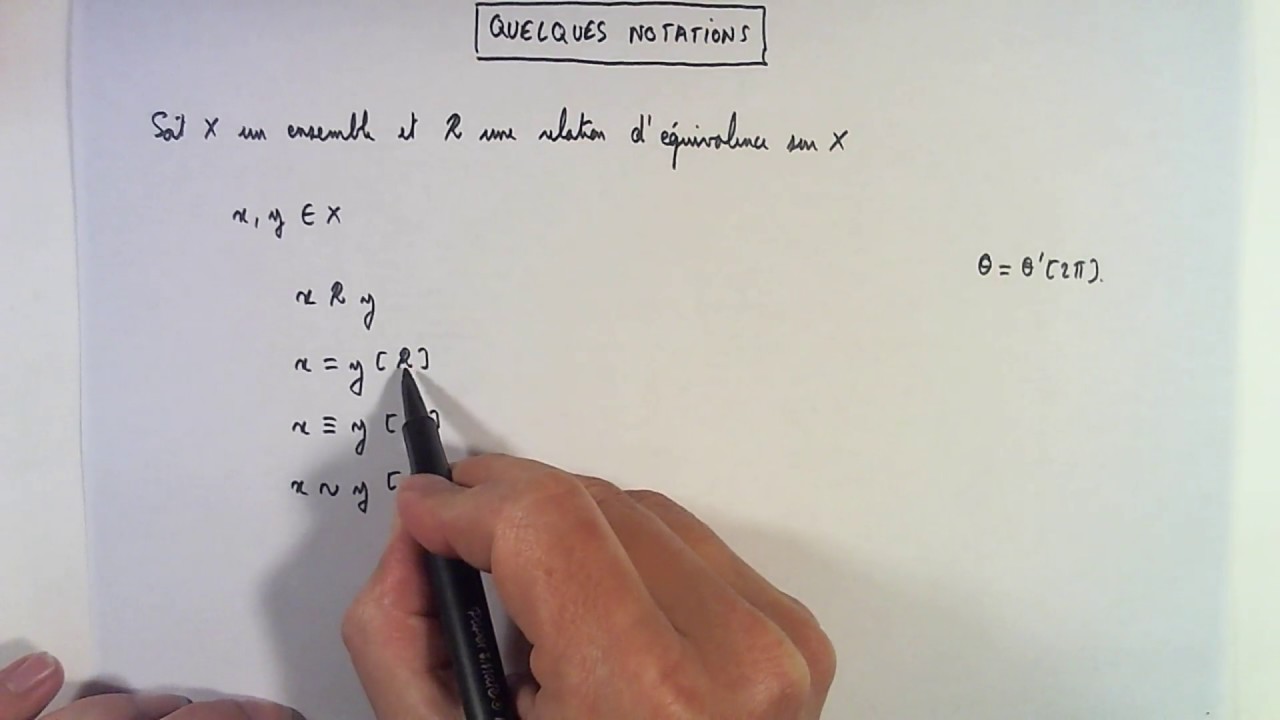 Relation d'équivalence : Définition et exemples.