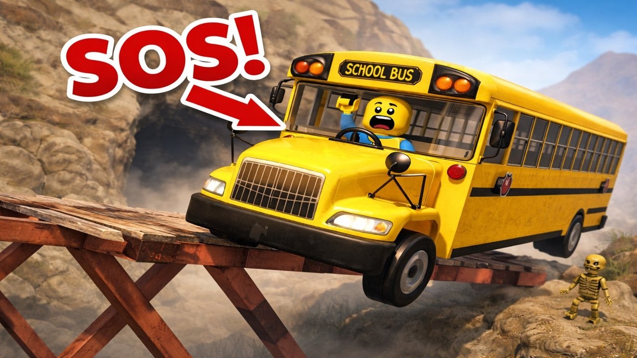 НЕАДЕКВАТНАЯ ДОРОГА НА ШКОЛЬНОМ АВТОБУСЕ В ROBLOX