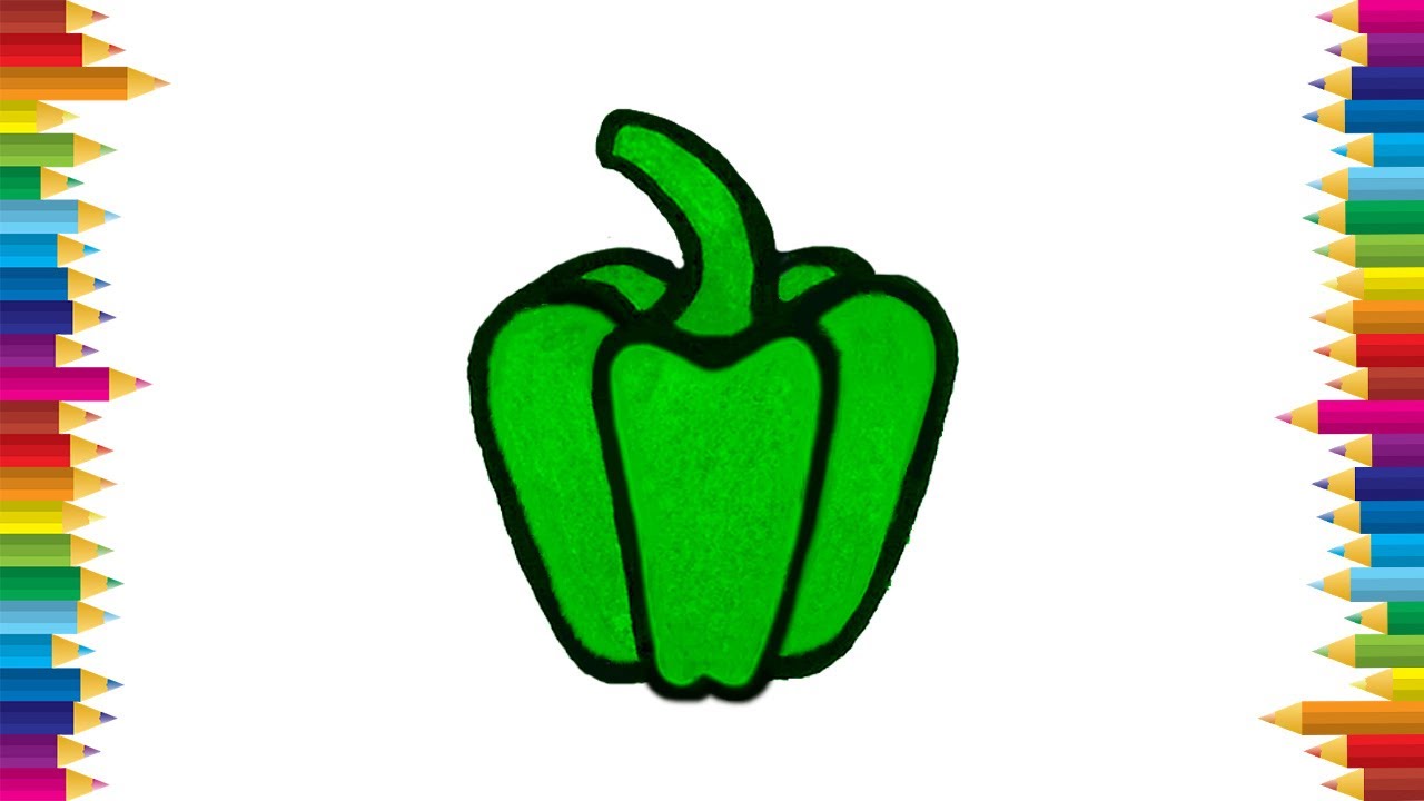 How To Draw A Bell Pepper/Capsicum || Capsicum Drawing (easy Step by step) || Vegetable drawing ||