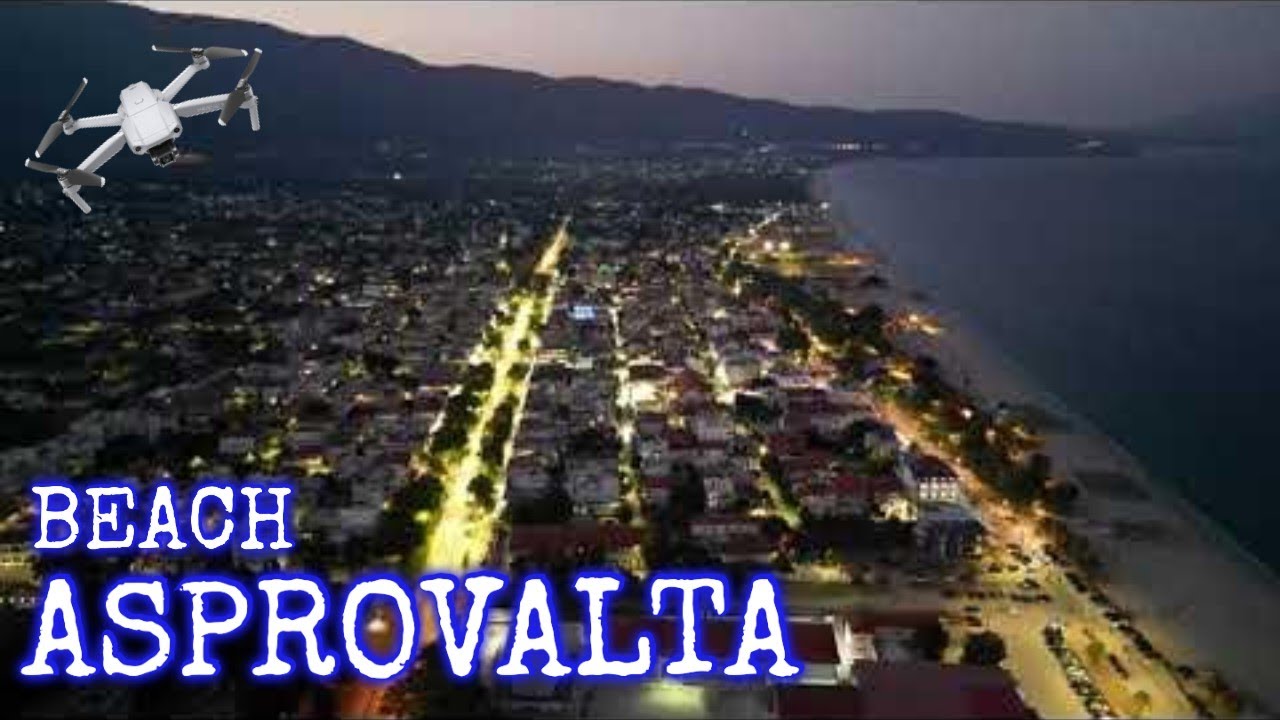 Asprovalta Grčka. Plaža posle zalaska Sunca (Dron video)