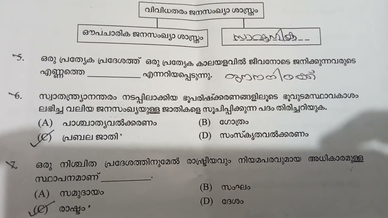 Plus two sociology Christmas exam 2025 answer key