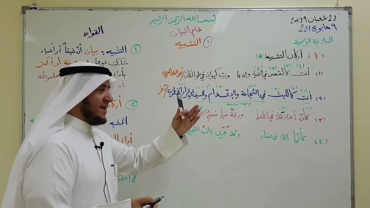 01 البلاغة الواضحة  أركان التشبيه