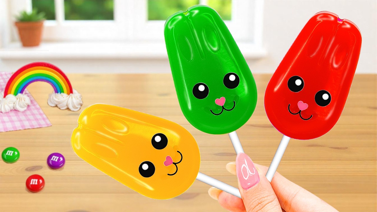 Rainbow bunny ice cream 🌈🐰 amazing mini jelly recipe 🍦Mini Beasts Bakery