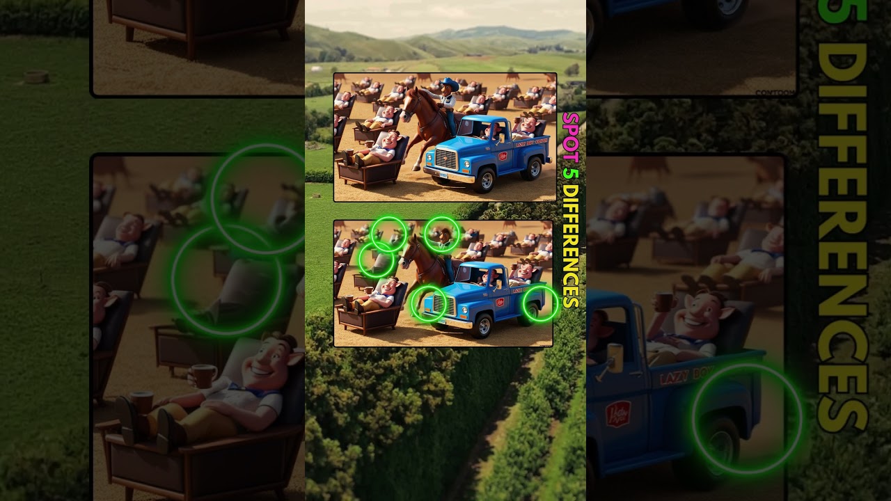Kids Games Farmer Chill-Out Spot 5 Differences  #kidsgames #games #quiz #futebol #esl #cuteanimals