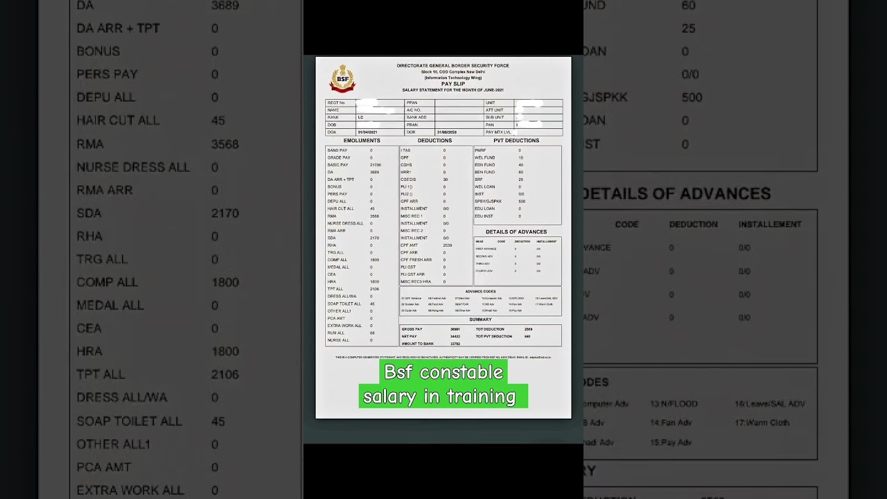 Bsf constable salary in training 💸💸✅️#bsf #bsfstatus#sscgd#crpf #bsfjawan#bsfdutys#ssb #viral#cisf