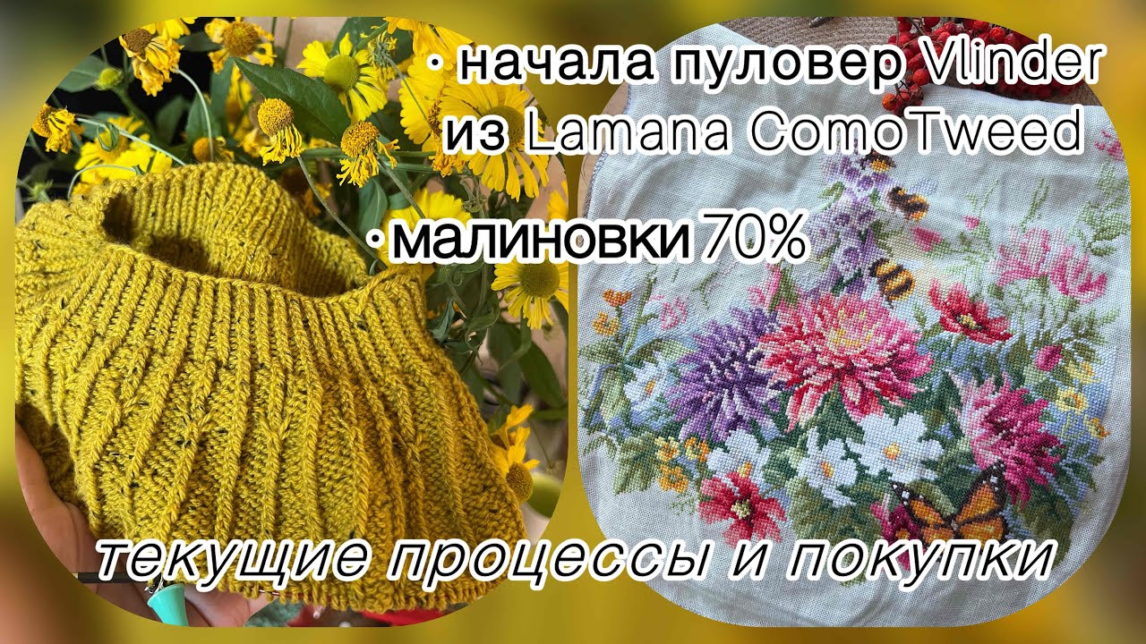 начала пуловер Vlinder из Lamana Como Tweed/ Звонкие Малиновки 70%, текущие процессы и покупки