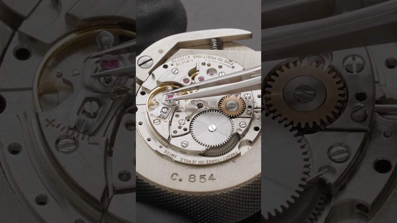Restoration watchmaker Tobias Widmer expertly overhauls the calibre.