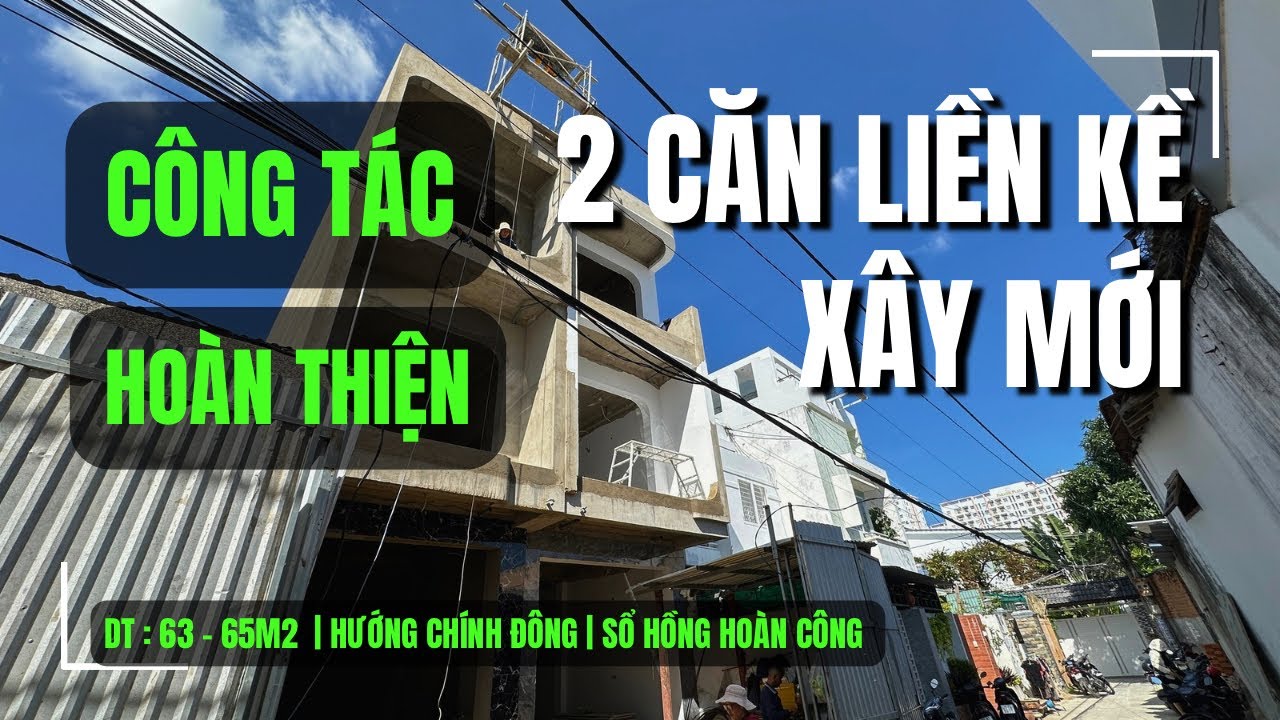 Công Tác Hoàn Thiện | 2 Căn Liền Kề gần Biển Nha Trang | Đường Phú Đức 3 Tầng Mái Đúc