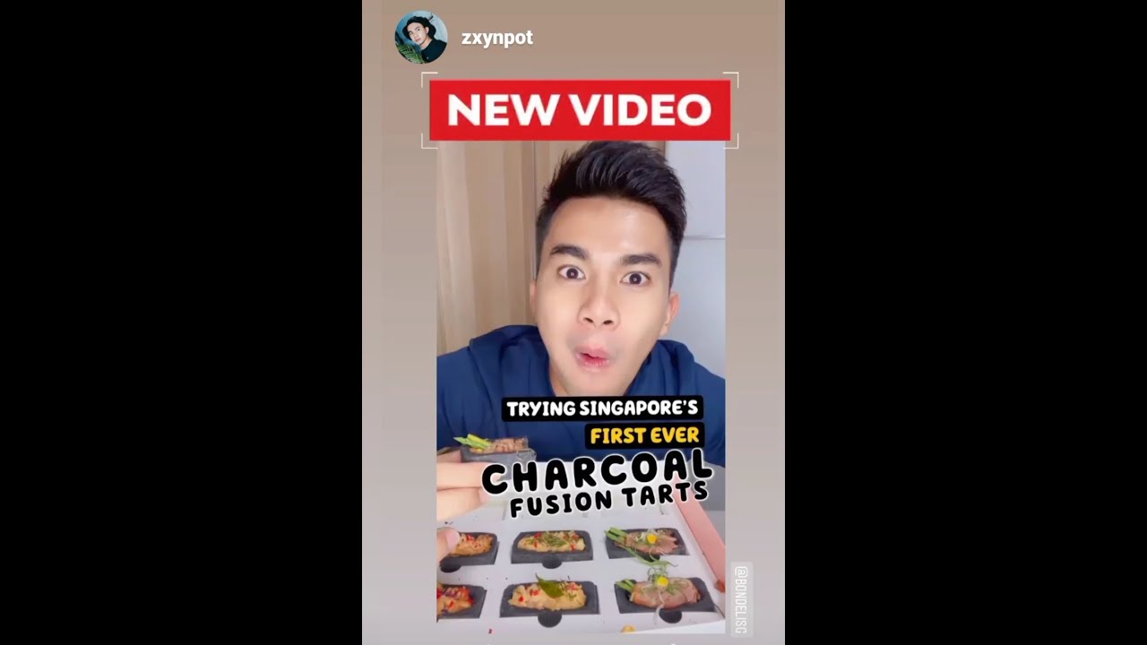 Bon Deli Charcoal Fusion Tarts Featured on MukBang by Zhin (@zxynpot) from the @thesmartlocalsg