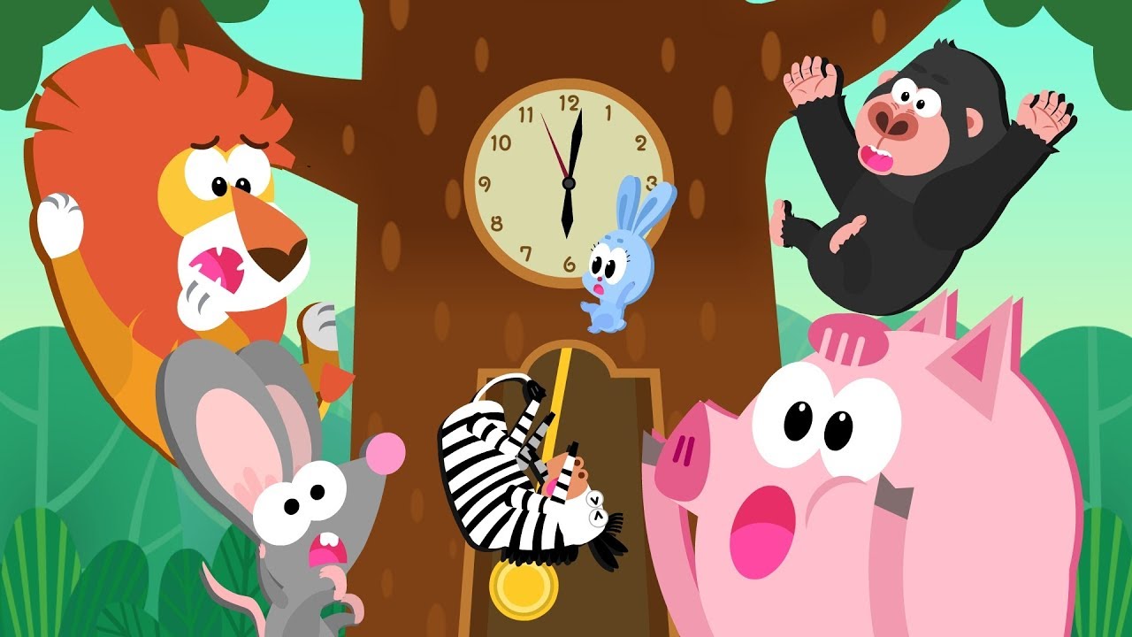 Hickory Dickory Dock ♪ | Ran up the clock! | Animal Songs | Tidi Songs for Children ★TidiKids