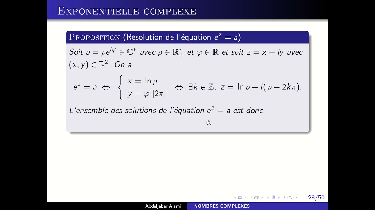 Complexes   Exponentielle complexe   Partie 2