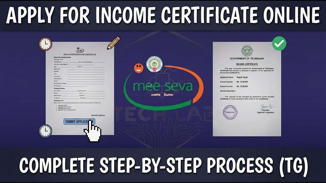 How to Apply for Income Certificate Online in Telangana (Step-by-Step) | TechLab