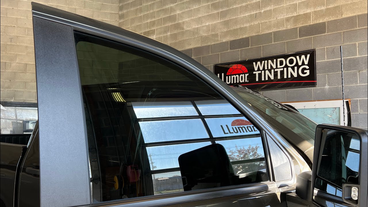 Cutting and Installing Window Tint on a Chevy Silverado 2500 (ASMR)