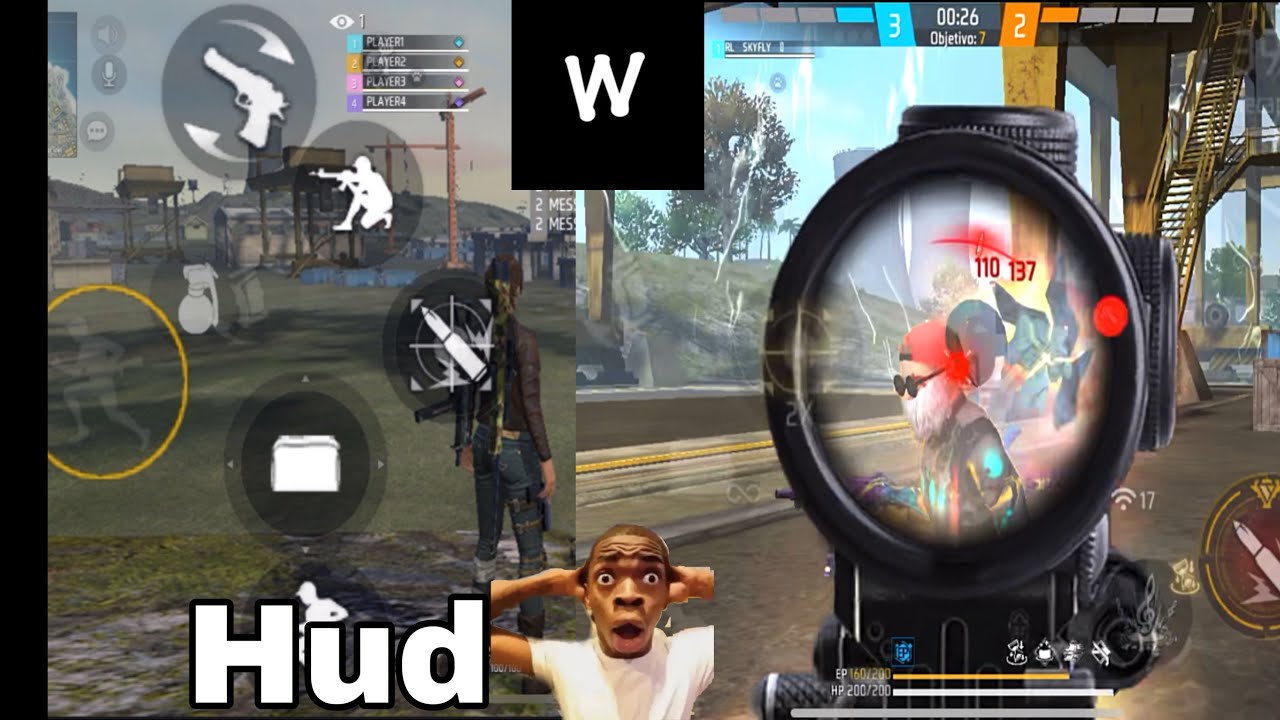 White ff Ump Scope headshot+Hud code💀|| Ump contra famosos 69.0👽❤️‍🔥