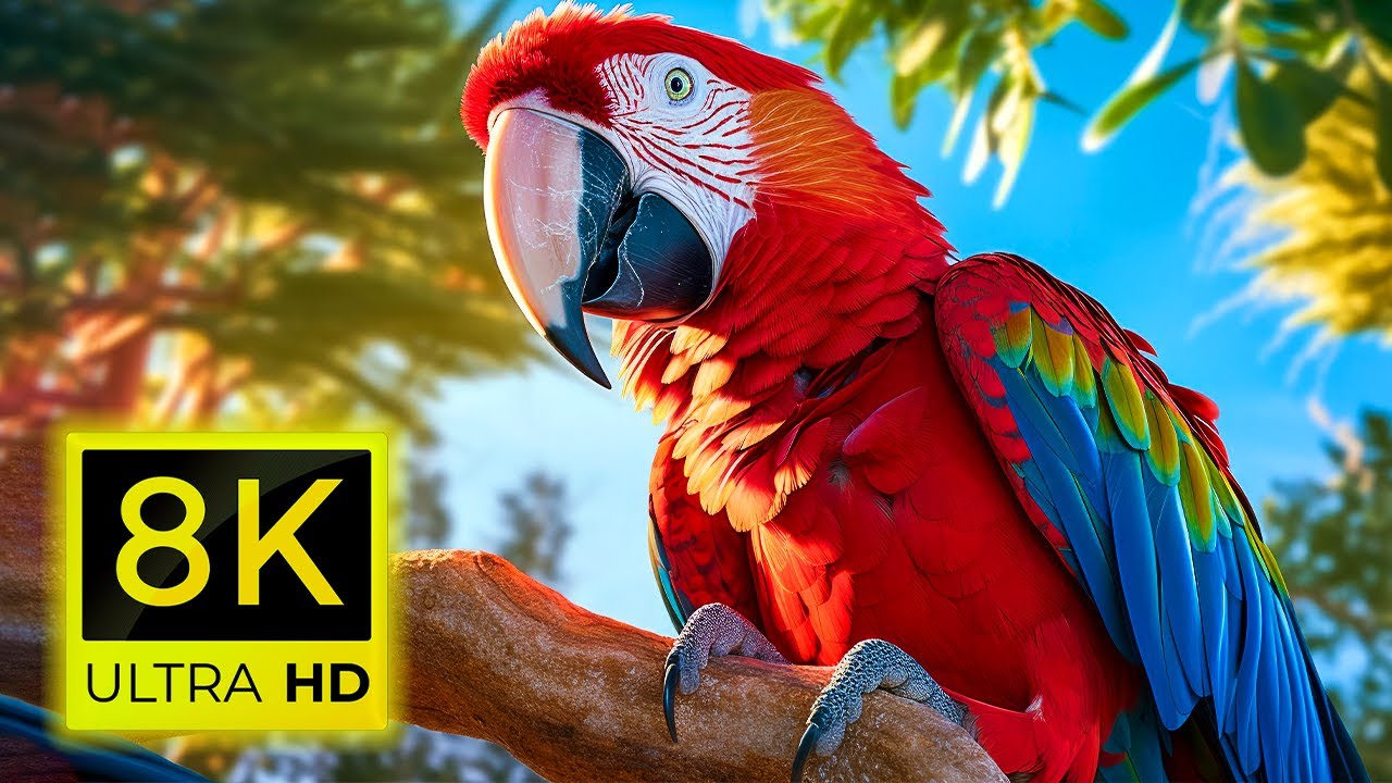 8K Birds World - Amazon Rainforest Birds  in the Deep Jungle  8K ULTRA HD ( 60 FPS )