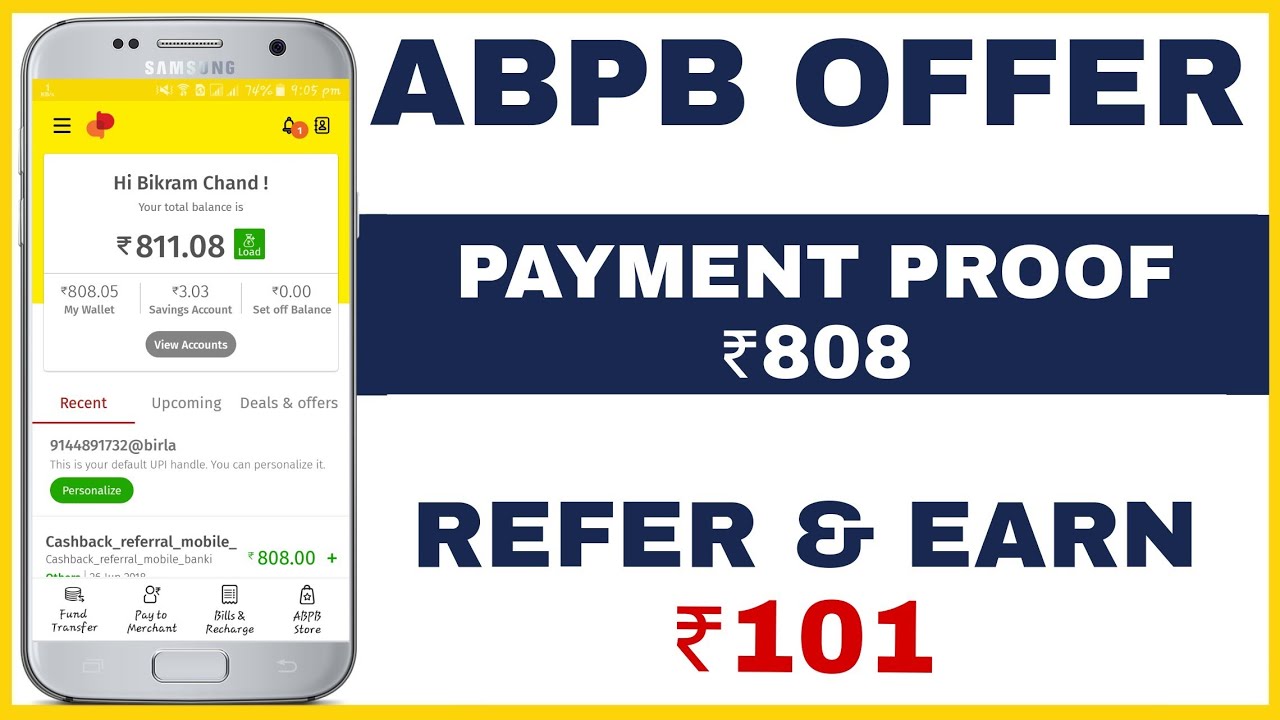 ABPB New Offer - Refer & Earn Get ₹101 | First Transaction & Get Upto 10000 | Aditya Birla Offer
