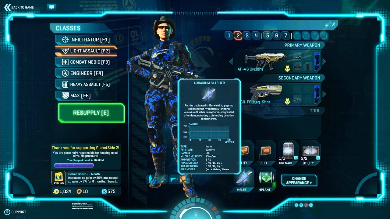 Planetside 2: Auraxium Slasher Bugged?