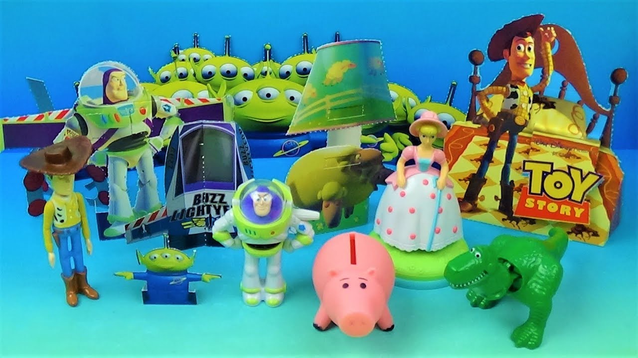 Видеообзор набора Disney Toy Story 1996 года из 5 наборов McDonalds Happy Meal с коробками