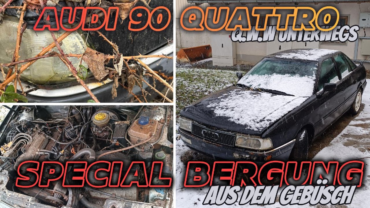 AUDI 90 QUATTRO 5 ZYLINDER BERGUNG! DER ETWAS ANDERE SCHEUNENFUND! #quattro #audi #car #automobile