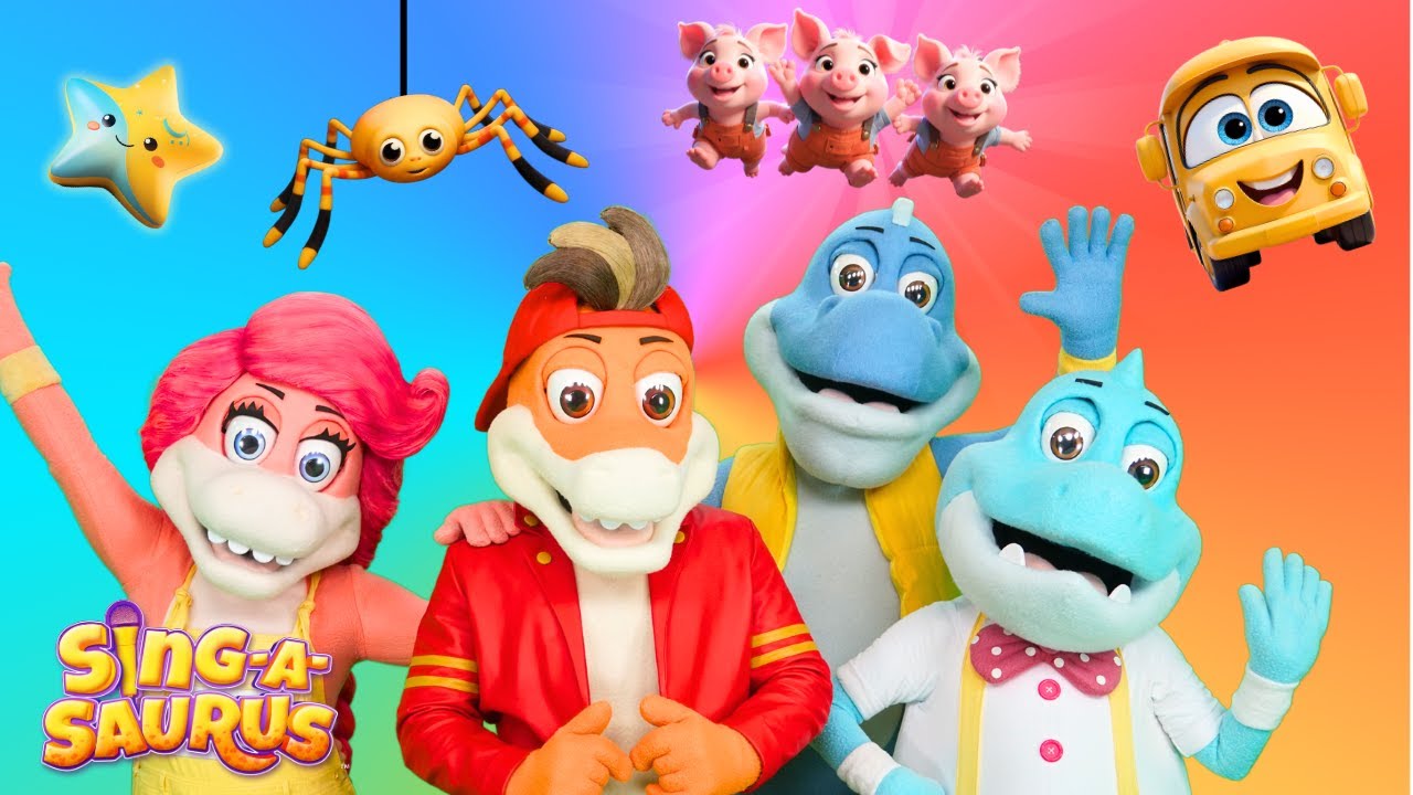 Nursery Rhymes MEGA MIX! 🎶🎈 Songs for Toddlers & Preschoolers | Sing‑A‑Saurus