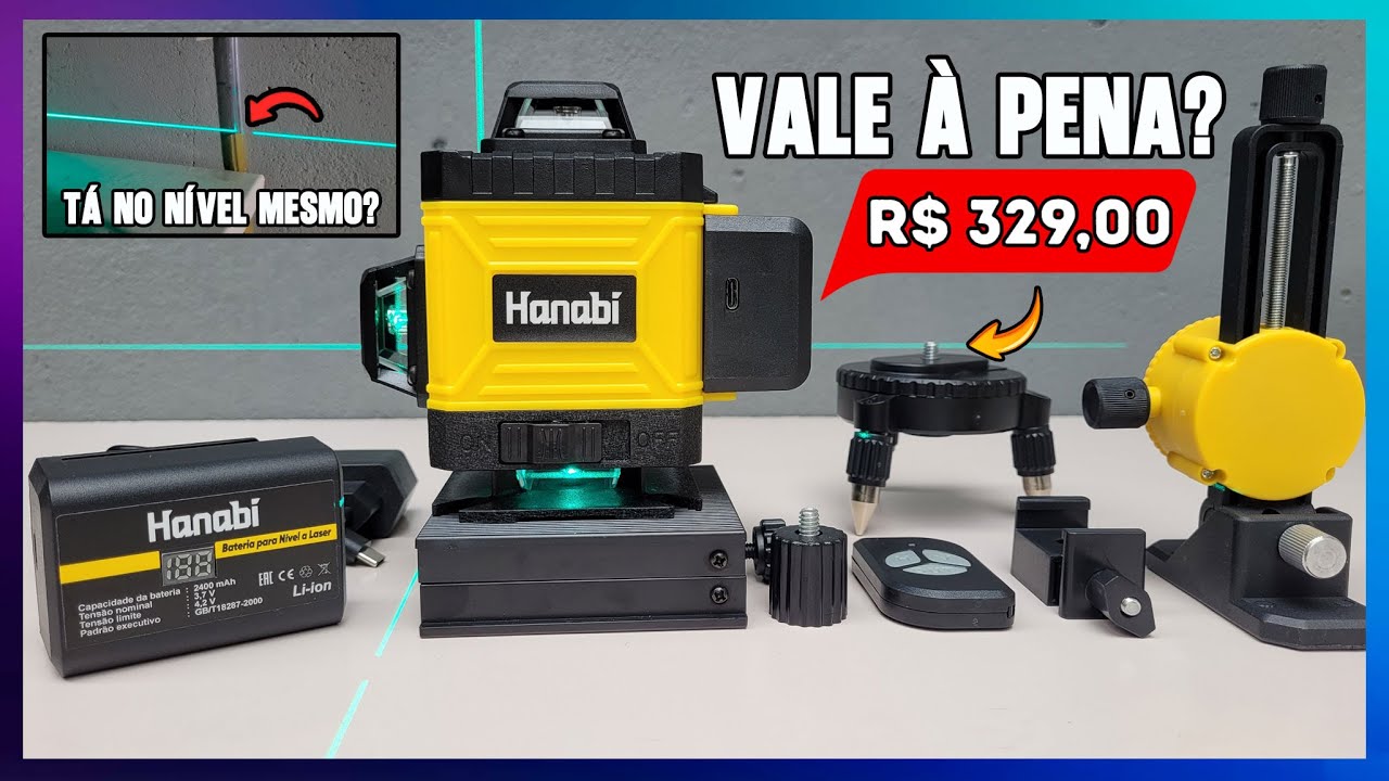 Nível Laser 16 Linhas Hanabi LX1003: Vale a Pena? Review Completo e Teste Prático!