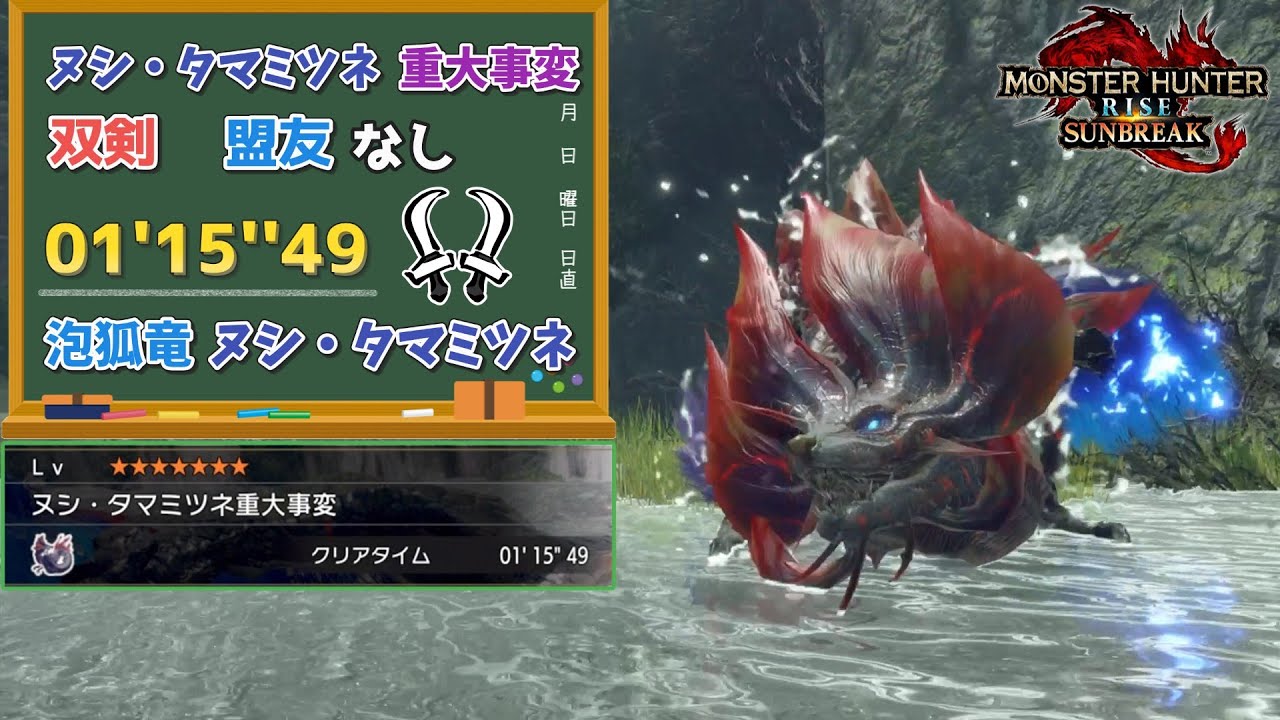 【MHR:SB】ヌシ・タマミツネ重大事変　01'15''49　泡狐竜ヌシ・タマミツネ　双剣　【ps5版】