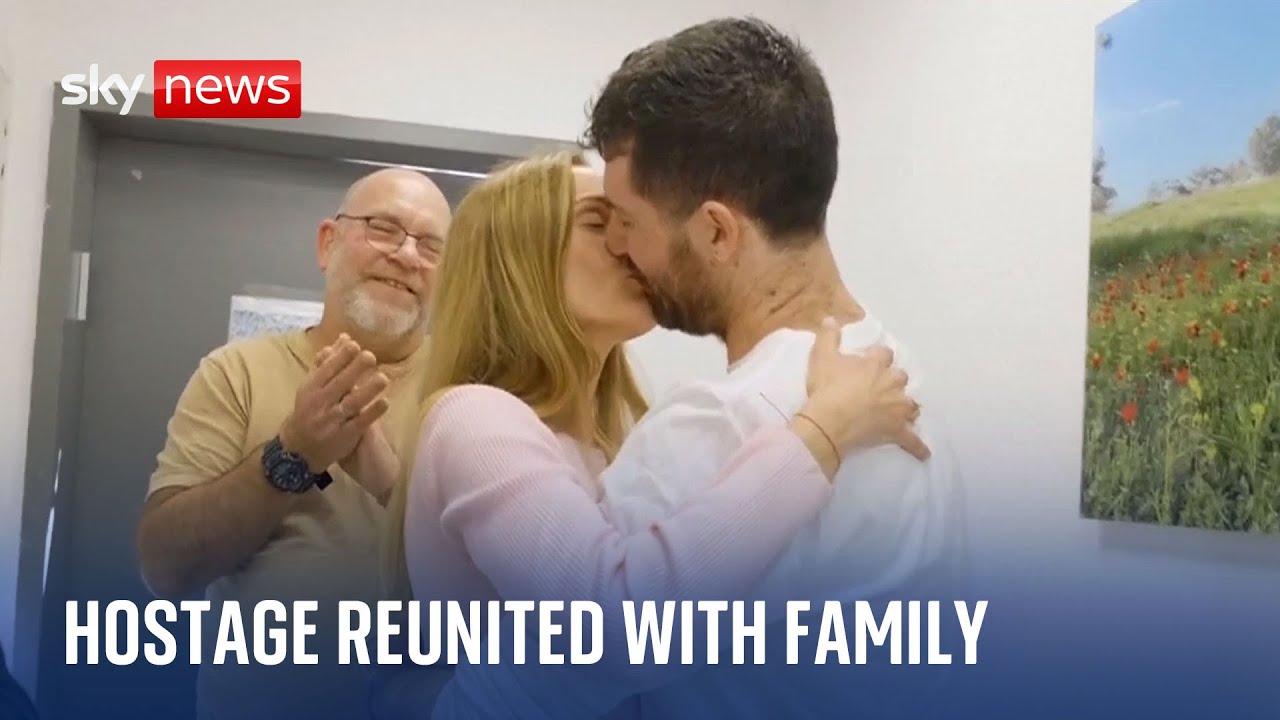 Israeli hostage reunited with wife and parents following release from Hamas in Gaza