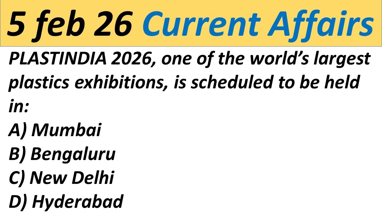 5 February 2026 Current Affairs I Daily Current Affairs 2026 I English