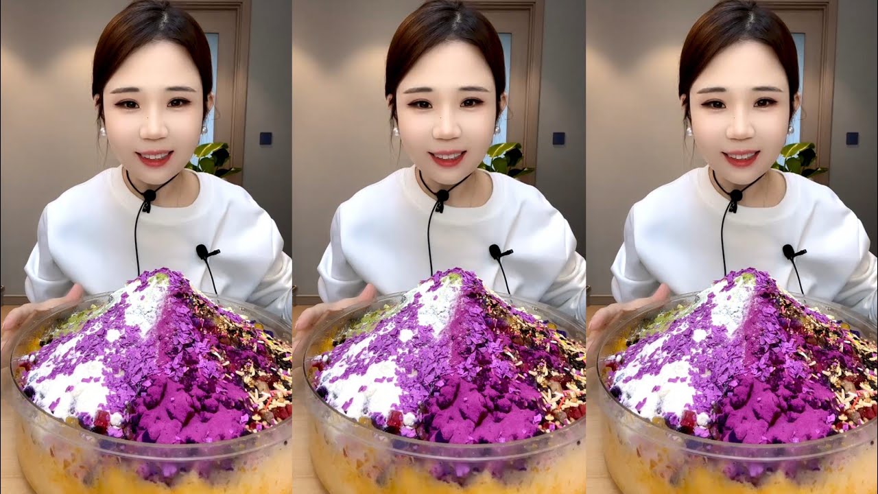 ASMR ICE EATING WITH MATCHA AND MILK POWDER AND PASSION 