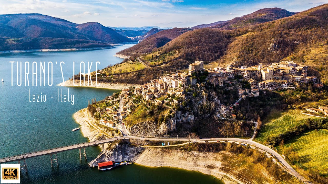 🇮🇹 4K drone video of Lago del Turano, Lazio, Italy