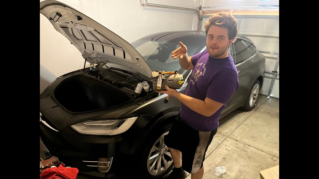 Tesla Model X 2020 AC Compressor Replacement