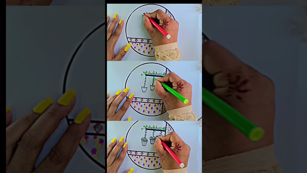 How to Draw Beautiful Sunset in the Beach || Easy Sunset Scenery Drawing || drawing for beginners ||