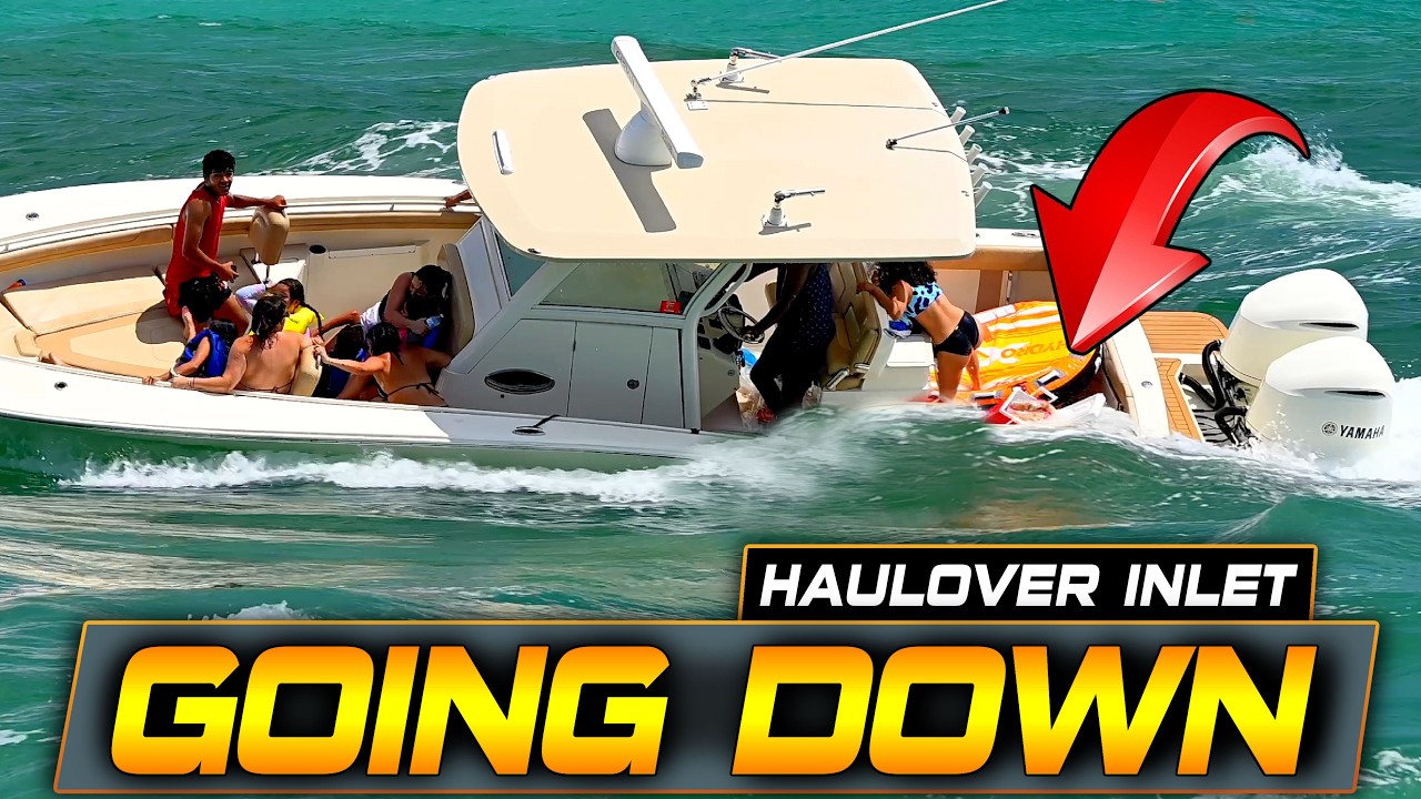 ONE WAVE AWAY FROM SINKING AT HAULOVER INLET !! BOAT ZONE