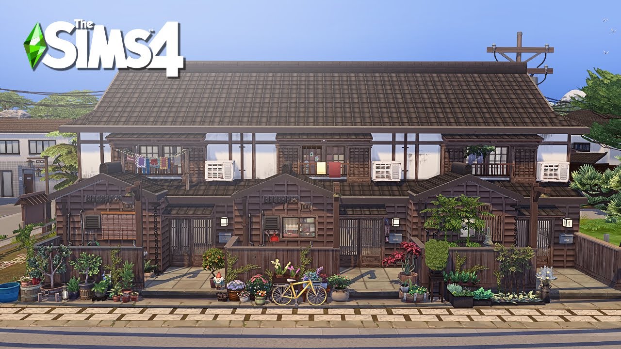Japanese Tenement House | The Sims4 Stop Motion Build | NoCC |【シムズ４建築】