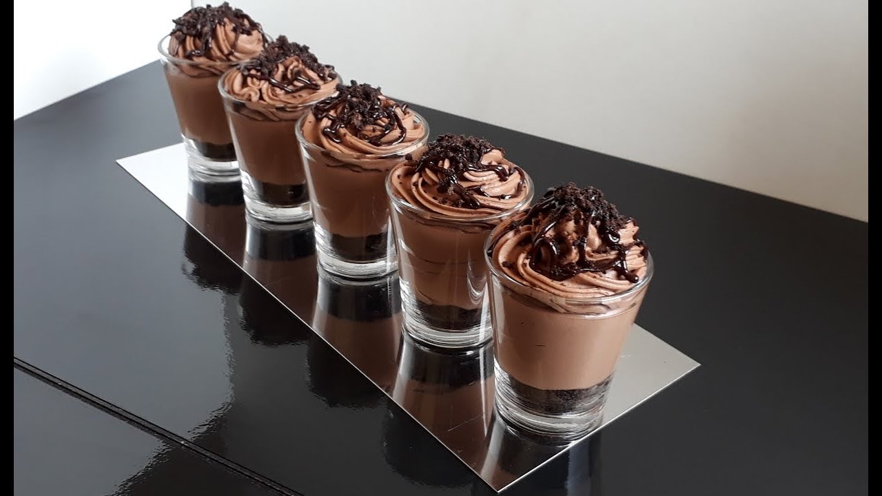موس الشوكولاتة بدون بيض بدون جيلاتين ب 2 مكونات فقط👌😋/chocolate mousse recipe