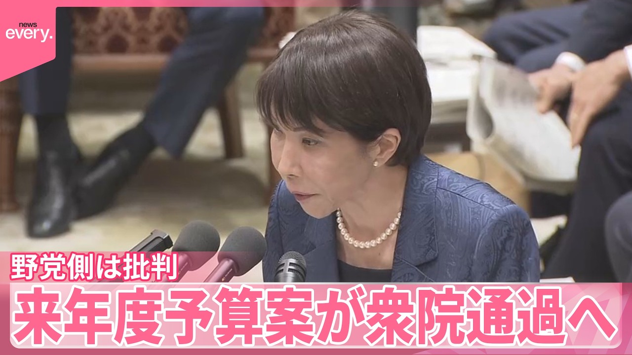 【異例のスピード審議に】来年度予算案が衆院通過へ  野党側｢国会は下請け機関ではない｣と厳しく批判