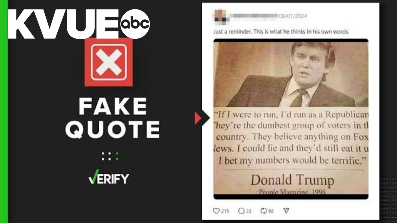Trump did not call Republicans the &lsquo;dumbest group of voters&rsquo; in a 1998 People interview | VERIFY