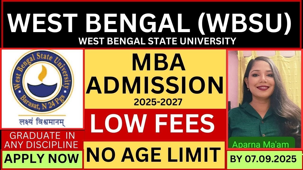 WBSU MBA Admission 2025 | West Bengal State University MBA Admission 2025 | West Bengal MBA 2025 | 