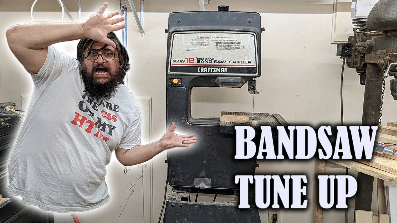 Craftsman Bandsaw Tuneup | Resaw blade install, tire replacement, and tune