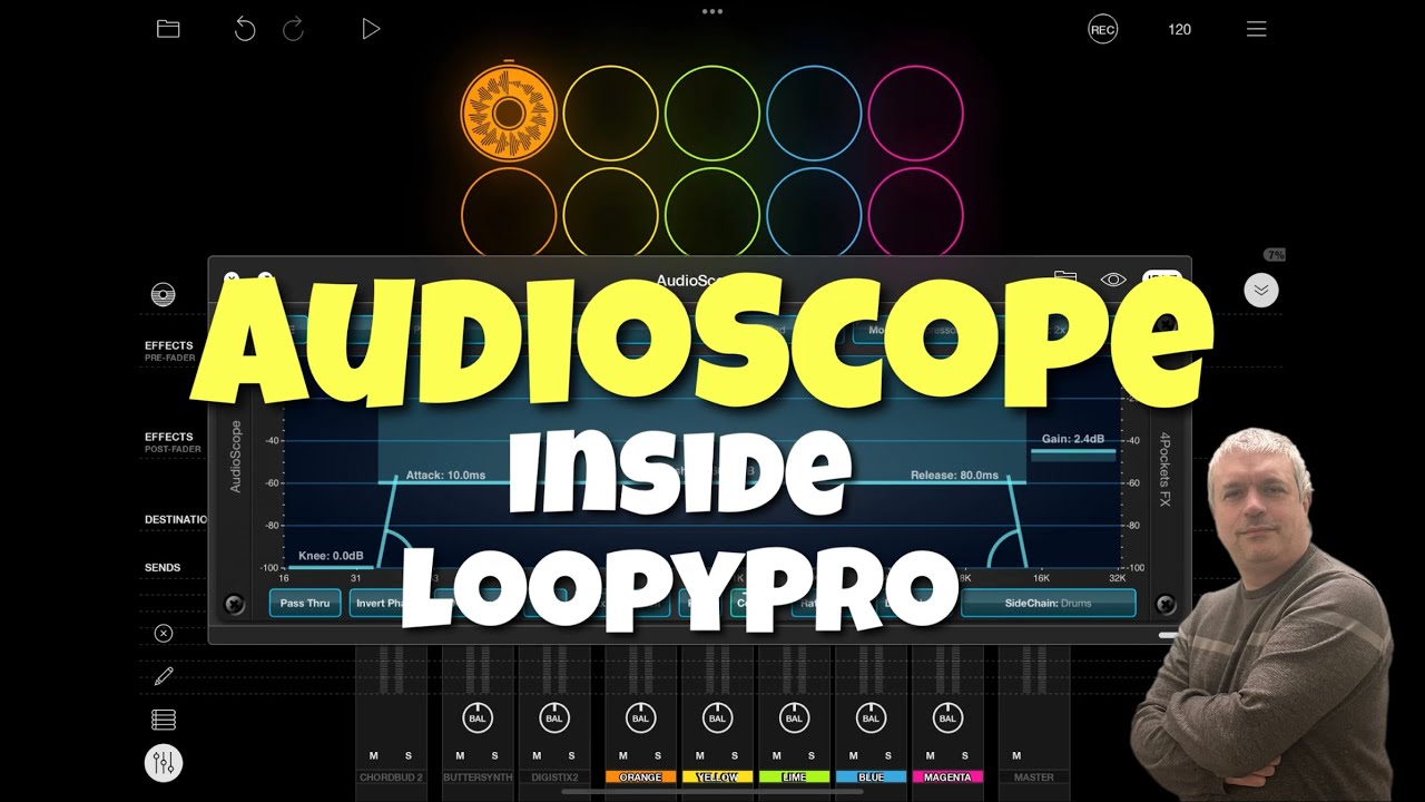 4Pockets AudioScope - Tutorial 3: Sidechain inside Loopy Pro using ChordBud2 and ButterSynth