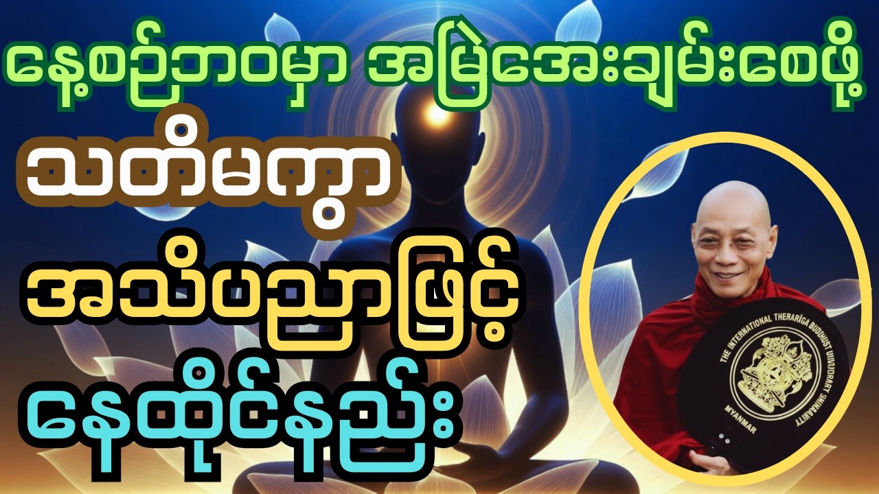 သတိမကွာ အသိပညာဖြင့်နေထိုင်နည်း (ပါချုပ်ဆရာတော်)