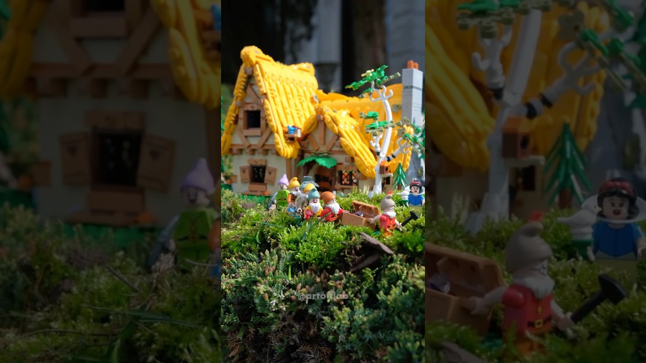 Build LEGO Snow White & 7 Dwarfs With Me! 🍎 #shorts #lego #legos #afol #asmr #disney #toys @LEGO