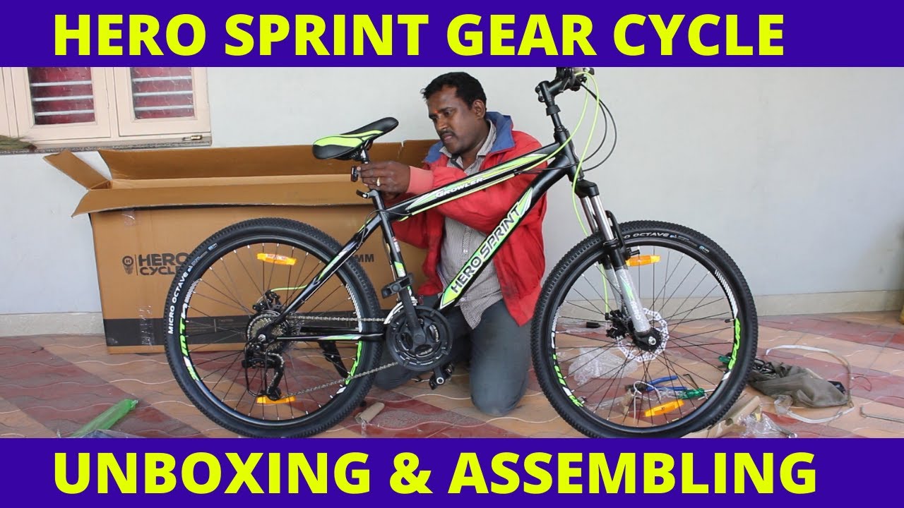 Hero Sprint Gear Cycle Unboxing and Assembling | 21 Speed with Dual Disc Mountain Bike |