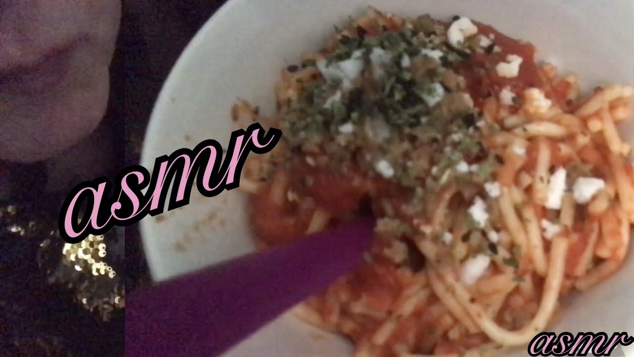 Quietly eating Spaghetti and Garlic bread, Story Time ramble, relaxation ASMR
