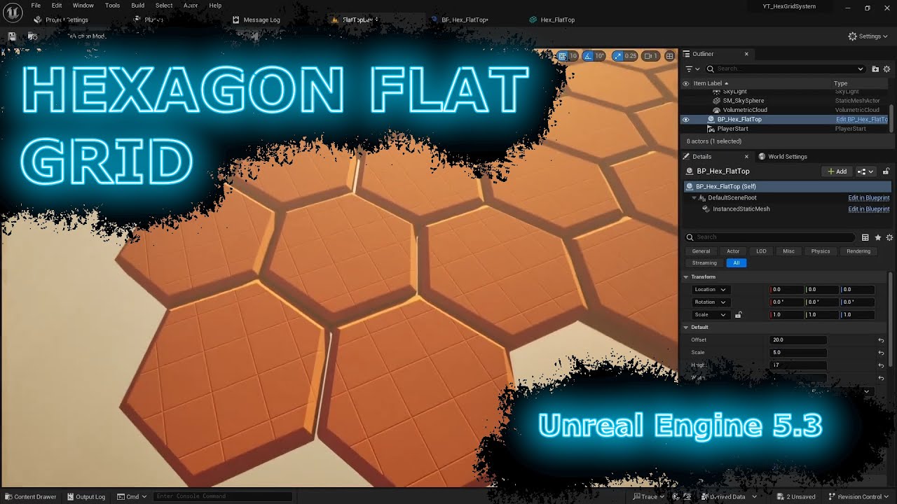 Unreal Engine Hexagon Grid System | Flat Top Orientation